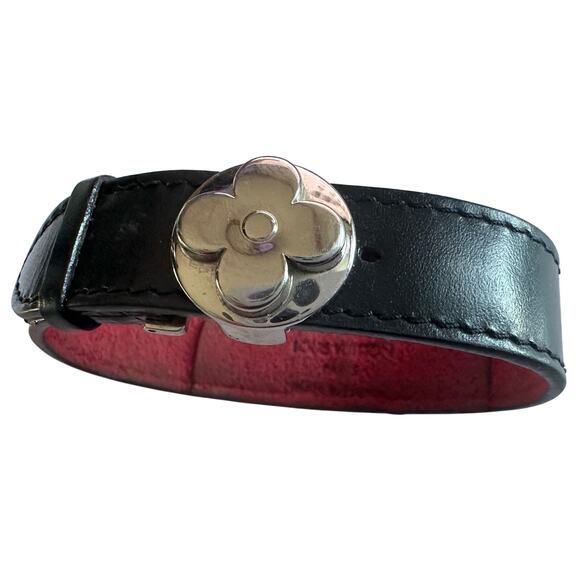 Louis Vuitton Black Leather Monogram Wish Bracelet - Picture 5 of 16